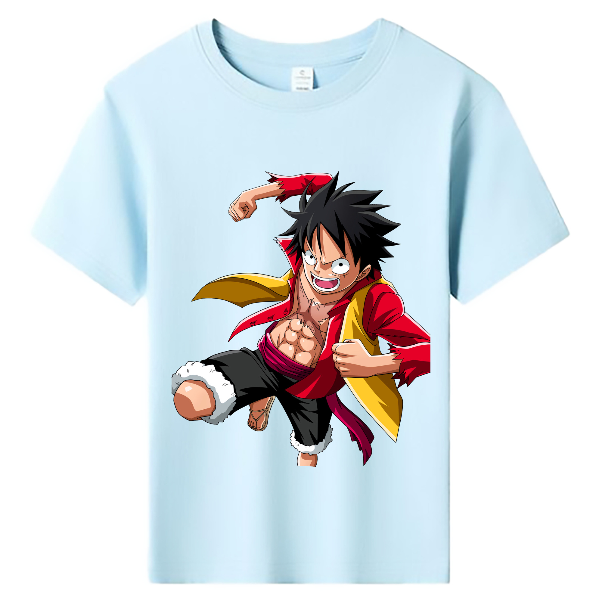 ワンピース モンキー・D・ルフィ ONE PIECE Monkey D. Luffy 綿100％キッズTシャツ（フロントプリント）